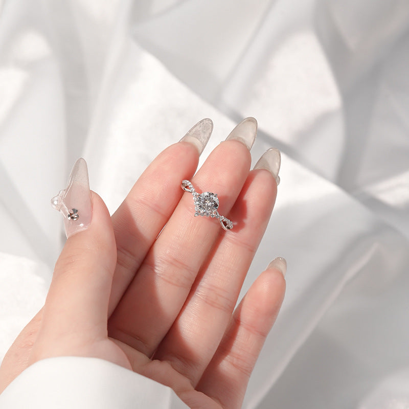 Affordable Luxury Style 925 Sterling Silver Moissanite Ring