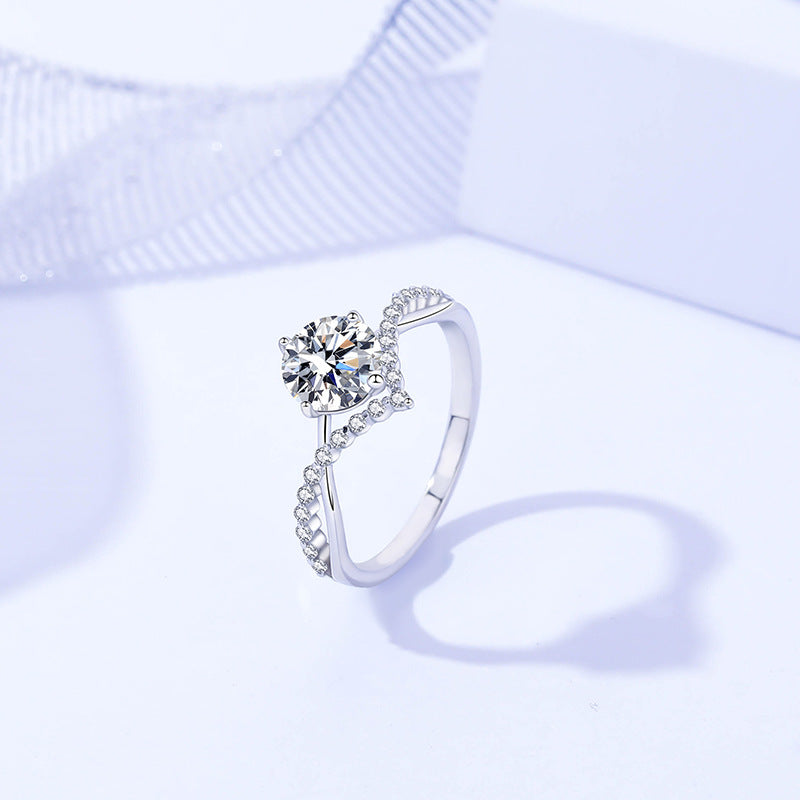 Affordable Luxury Style 925 Sterling Silver Moissanite Ring