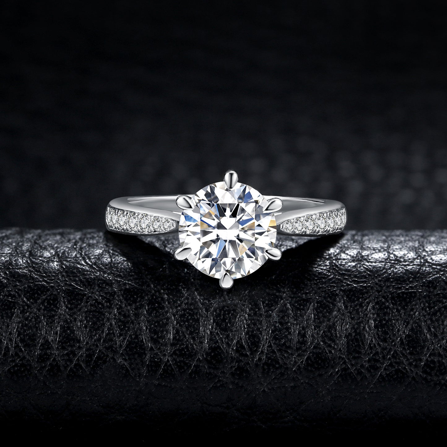 Classic Six Prong 925 Sterling Silver Moissanite Ring