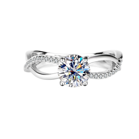 Authentic Moissanite Ring in Sterling Silver