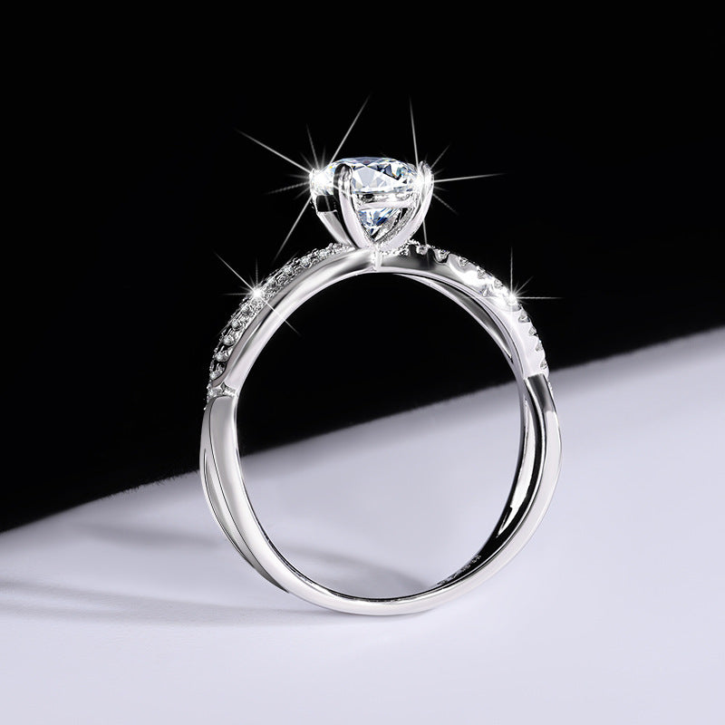 Authentic Moissanite Ring in Sterling Silver